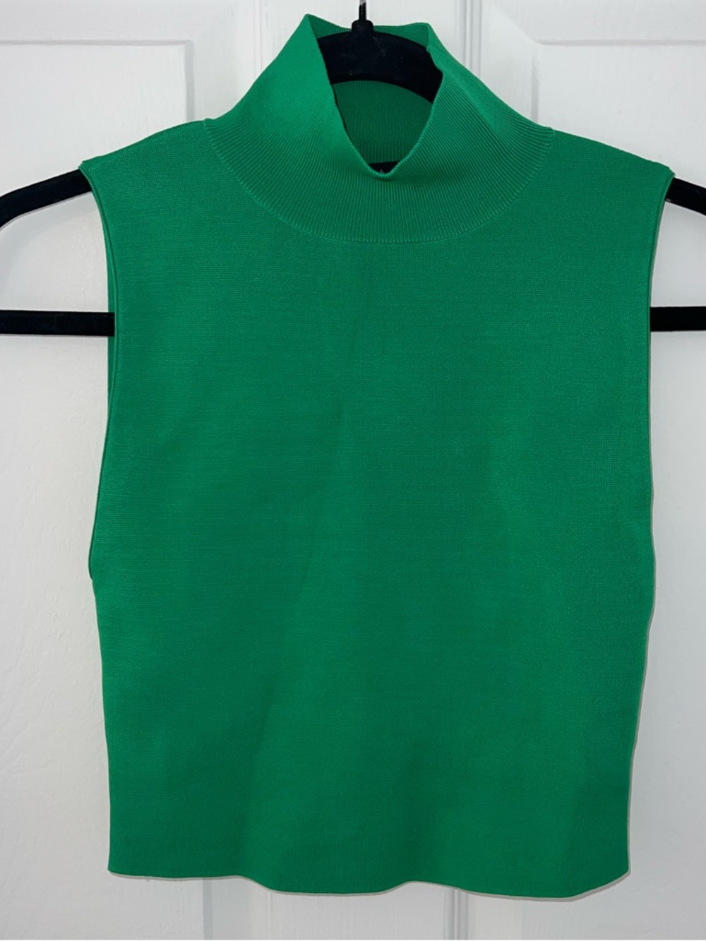 Alice + Olivia Green Sleeveless Mock Neck Turtleneck Knit Tank Top Small